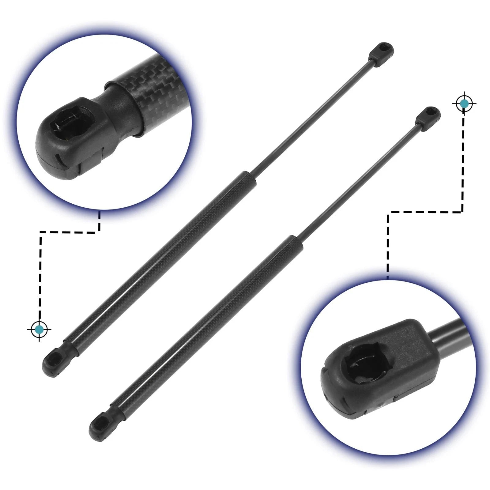 2X Front Hood Lift Supports Struts Gas Spring 55276321AA for Dodge Ram (–)