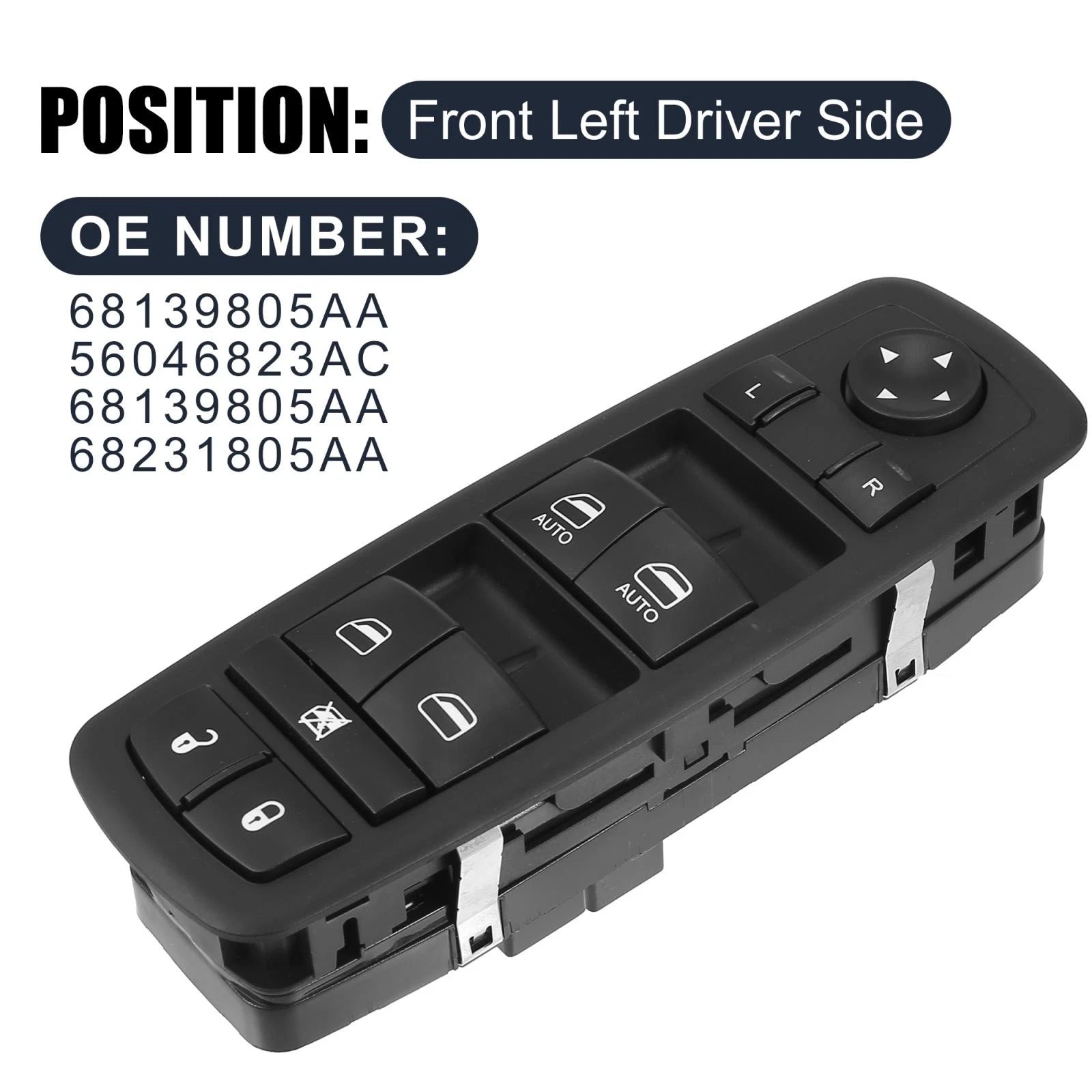 Car Window Switch Button Panel for Ram 5500 (2010–2023) 68231805AA
