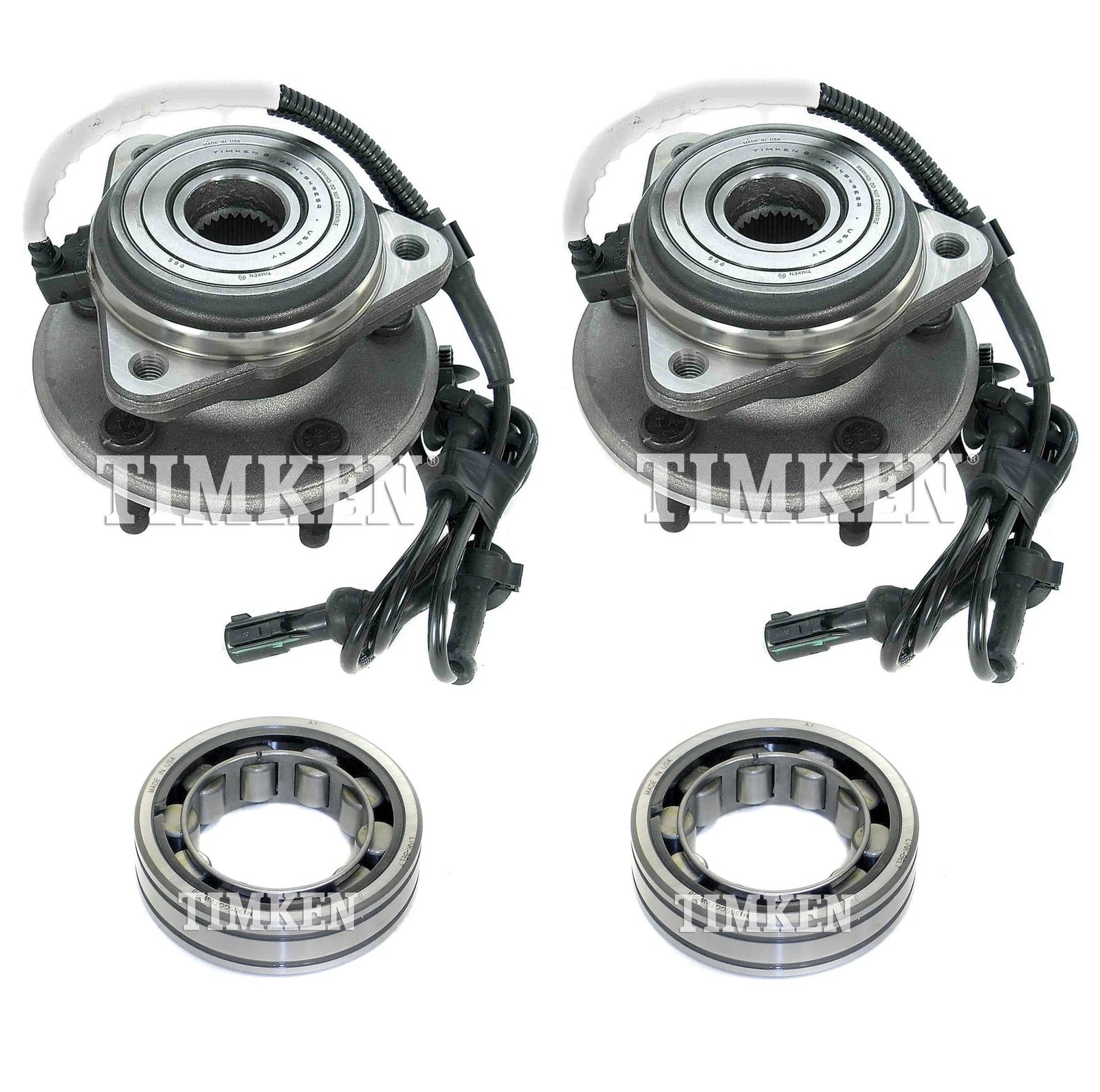 Front and Rear Wheel Bearings & Hubs Kit for Ford Explorer Sport Trac (2001–2005)