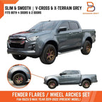 3" Grey Slim Fender Flares for Isuzu D-Max Dmax Ute (2020-2023)