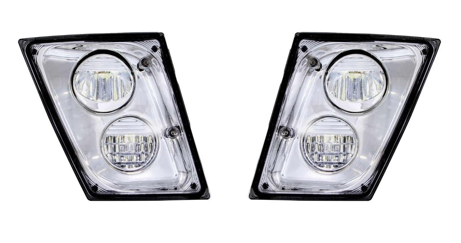 LH RH Chrome High Power LED Fog Lights Lamps for Volvo VNL (2003–2017)