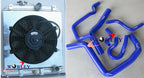 Radiator Shroud Fan + Red Hose for Honda Civic CRX EG EK B16 B18