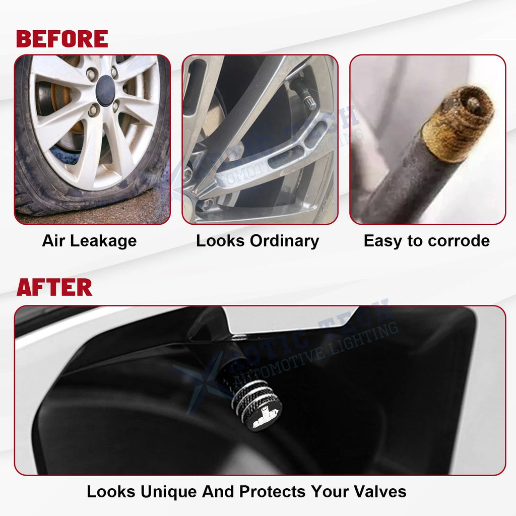 Motorcycle Tire Valve Stem Dust Covers for Harley-Davidson & Yamaha (-)