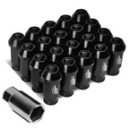 20Pcs Open-End Lug Nut Set M12x1.25 for J2 (7075 Aluminum, Black)