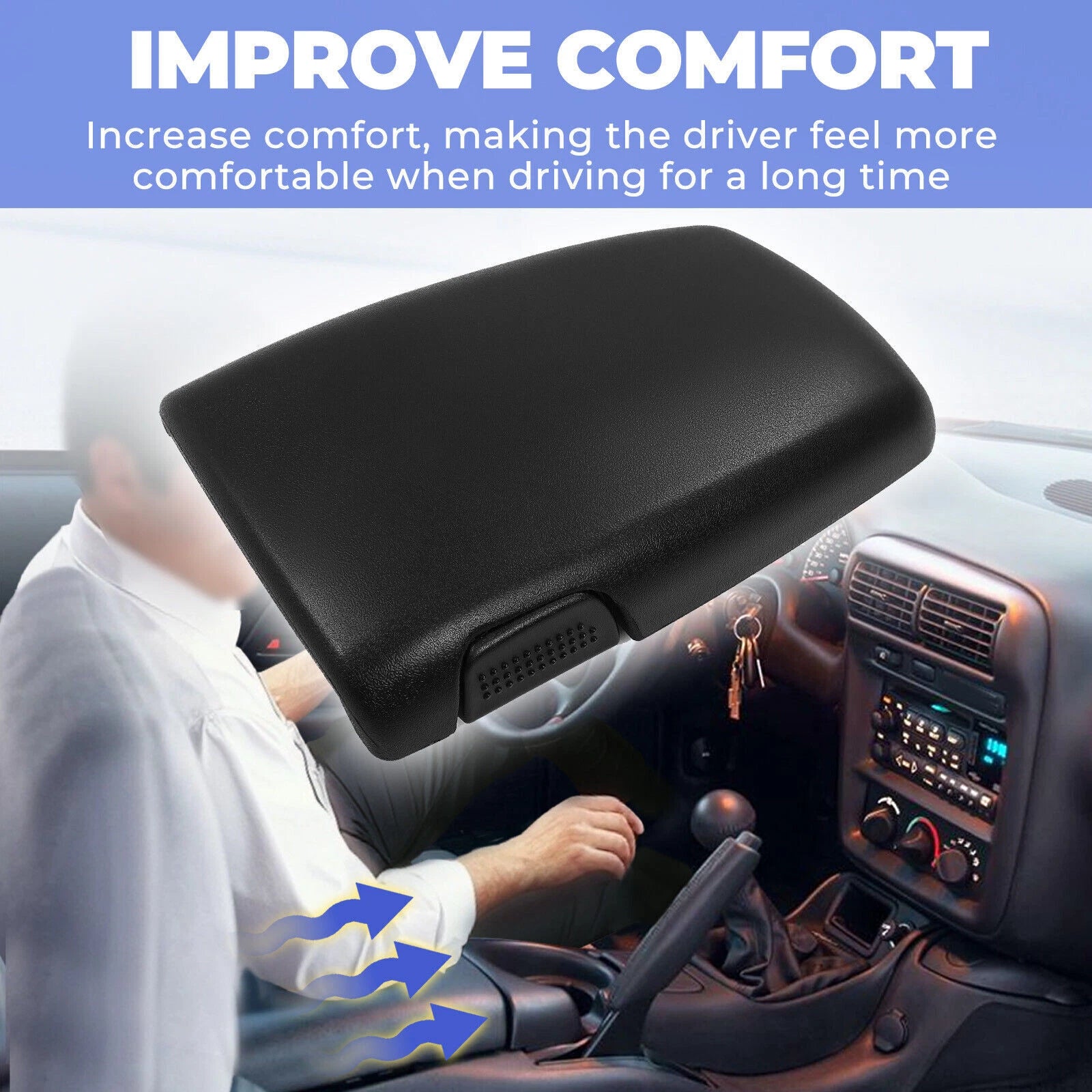 Console Door Lid Armrest for Camaro Firebird (1997–2002) #10421355 Ebony Black