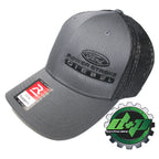 Powerstroke Trucker Hat for Ford (Charcoal Gray/Black, Flex Fit LG/XL)