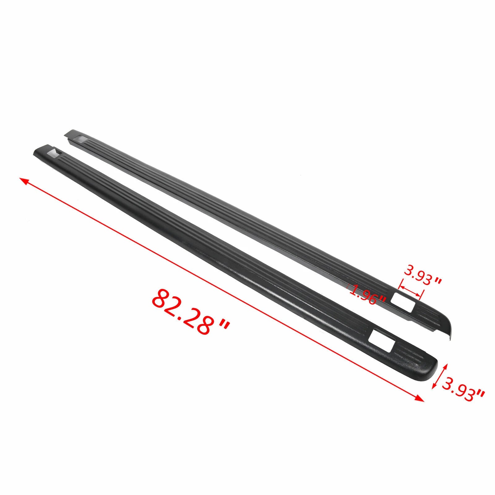 Black Bed Rail Caps for Chevy Silverado / GMC Sierra 1999–2006 6'6" Bed 7201151