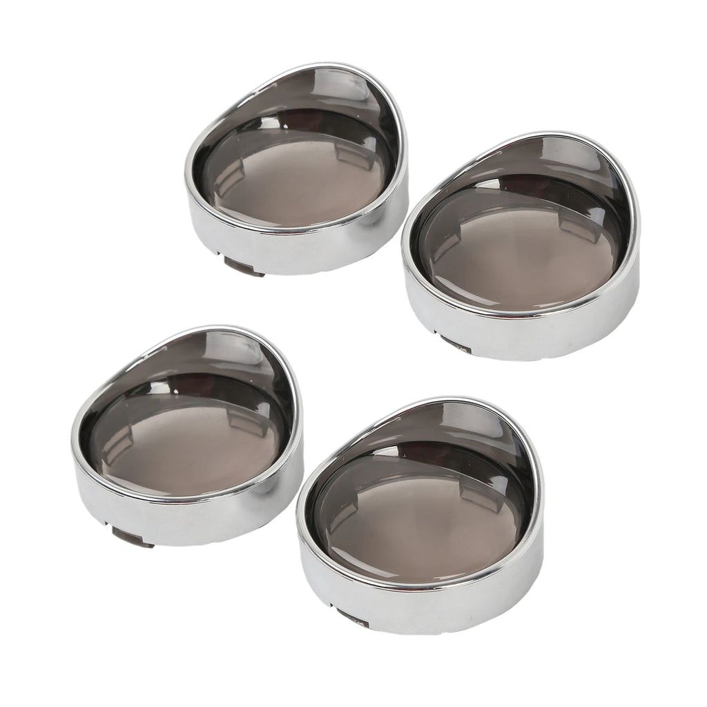 4X Turn Signal Light Trim Ring Visors Bezels Smoke Lens for Harley Touring