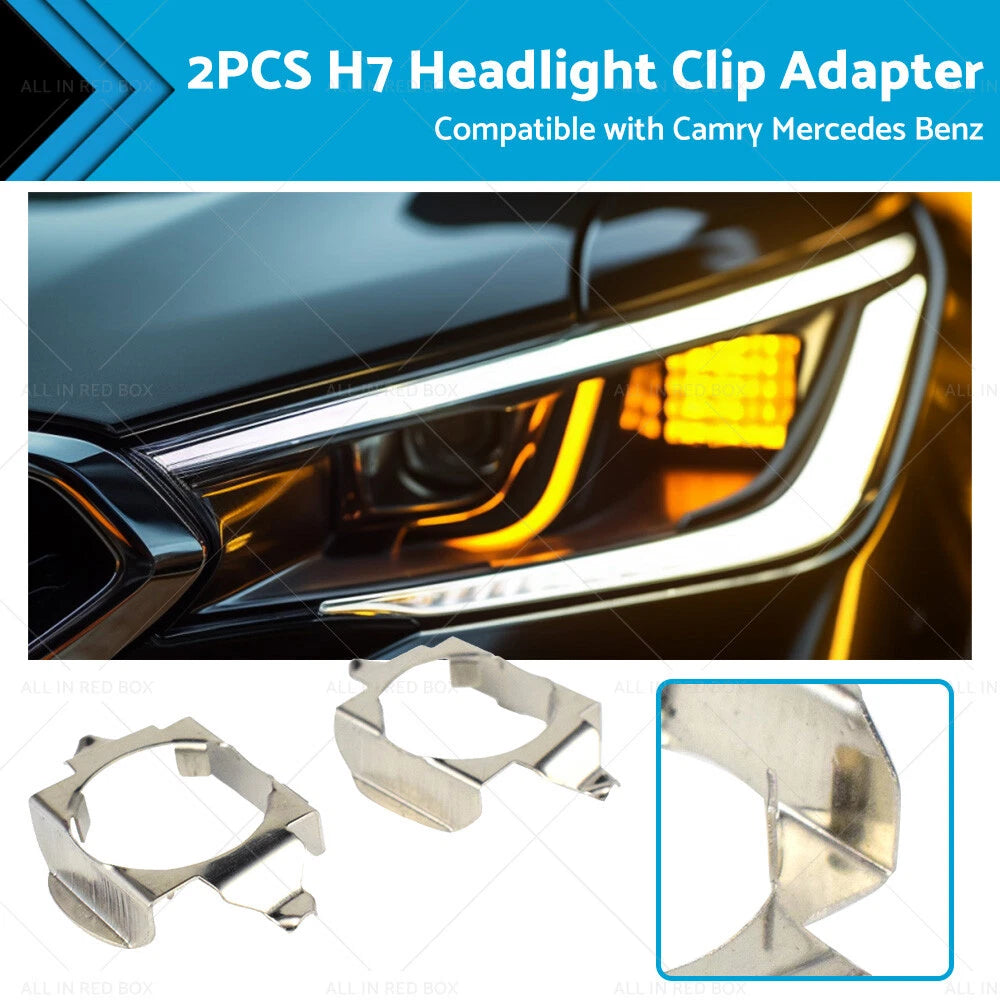 1 Pair LED Headlight H7 Clip Adapter Holder for Toyota Camry (1998–2019)