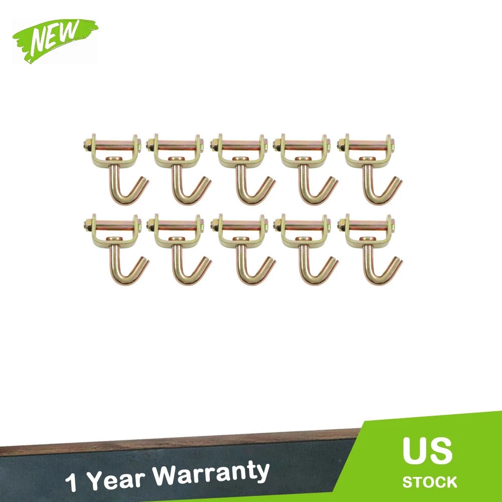 10 Pack Swivel J Hook for Car Hauler Trailer Tow Truck Tie Down
