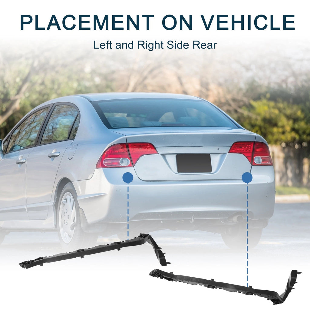 1 Pair Rear Bumper Retainer Bracket No. 71593TR0A02/71598TR0A02 for Honda Civic 