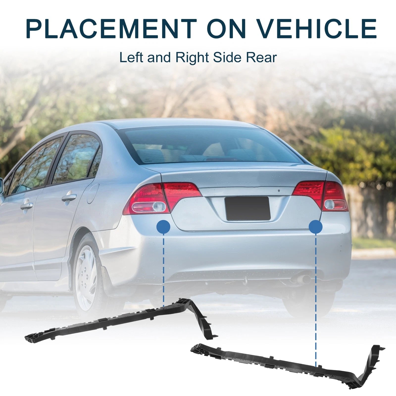 1 Pair Rear Bumper Retainer Bracket No. 71593TR0A02/71598TR0A02 for Honda Civic 