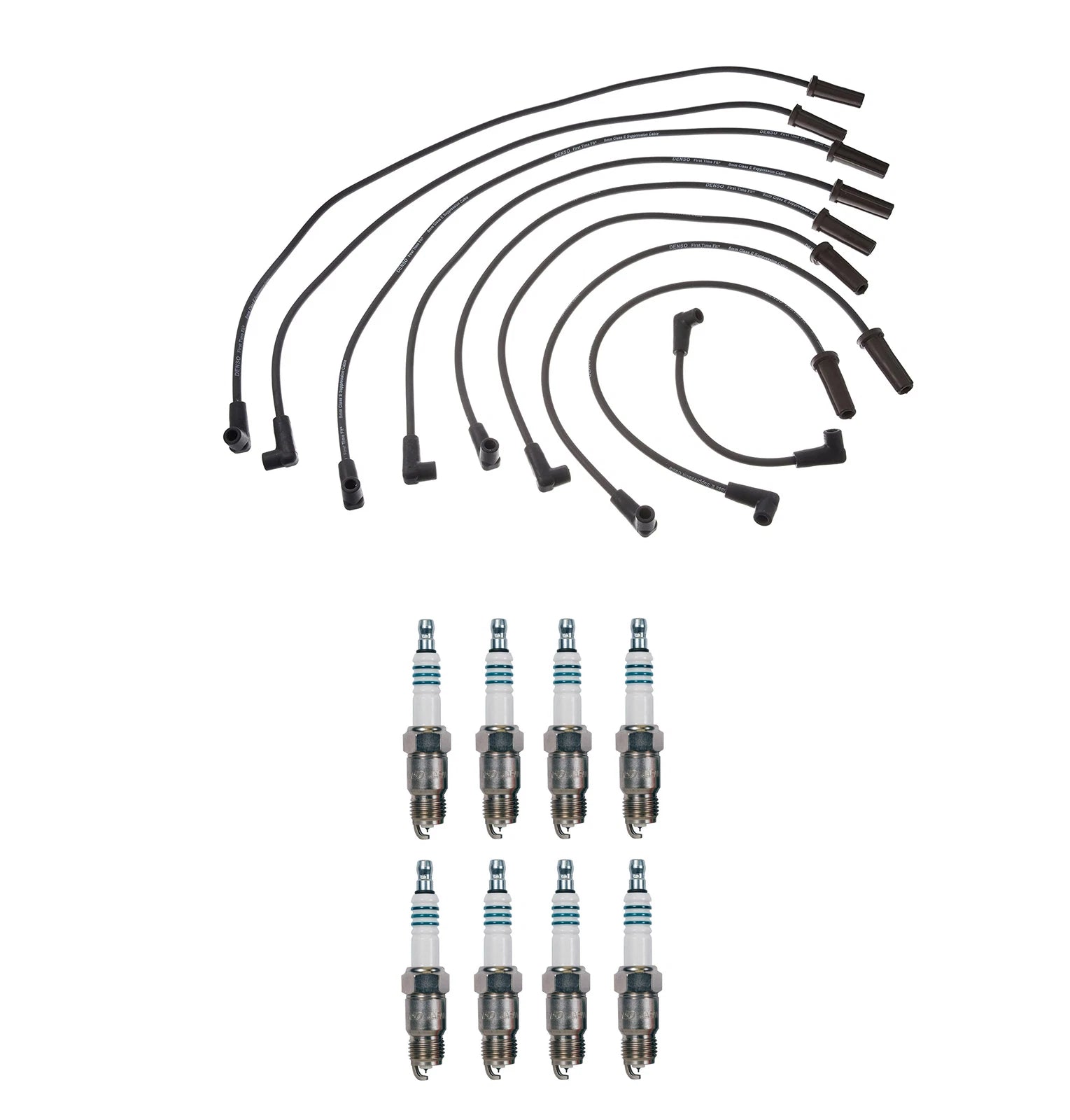 Denso 8mm Wire Set & 8 Iridium Power Spark Plugs Kit for Chevy GMC V8