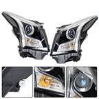 Projector Headlight Assembly for Cadillac ATS (2013–2018) Halogen Left+Right