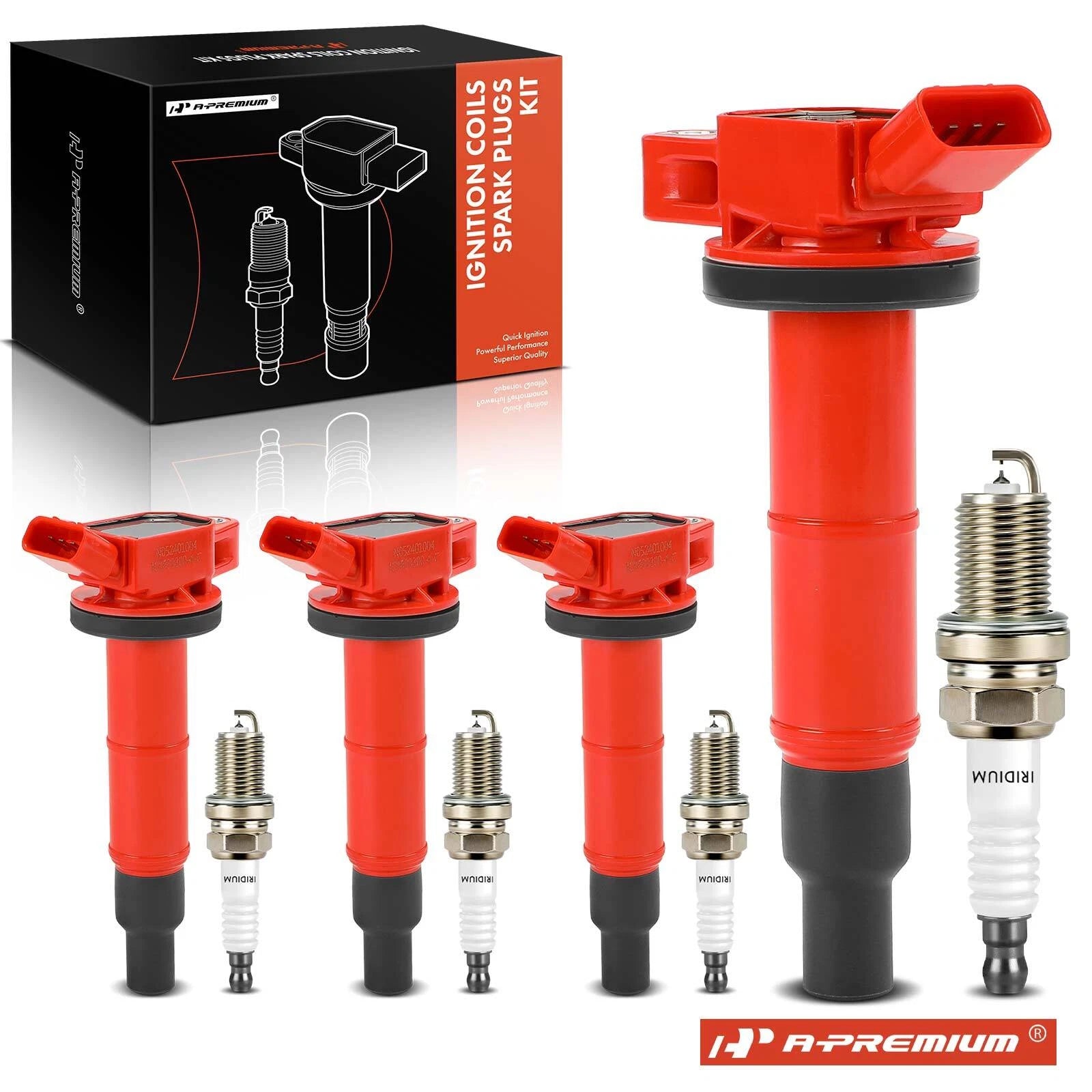 4x Ignition Coil & 4x Iridium Spark Plug for Toyota Camry RAV4 Matrix (1996–2006)
