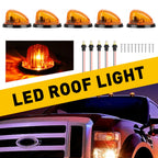 5X Amber Lens LED Cab Roof Marker Lights for Chevy C10/20/30/50/60/70, GMC (1973–1987)