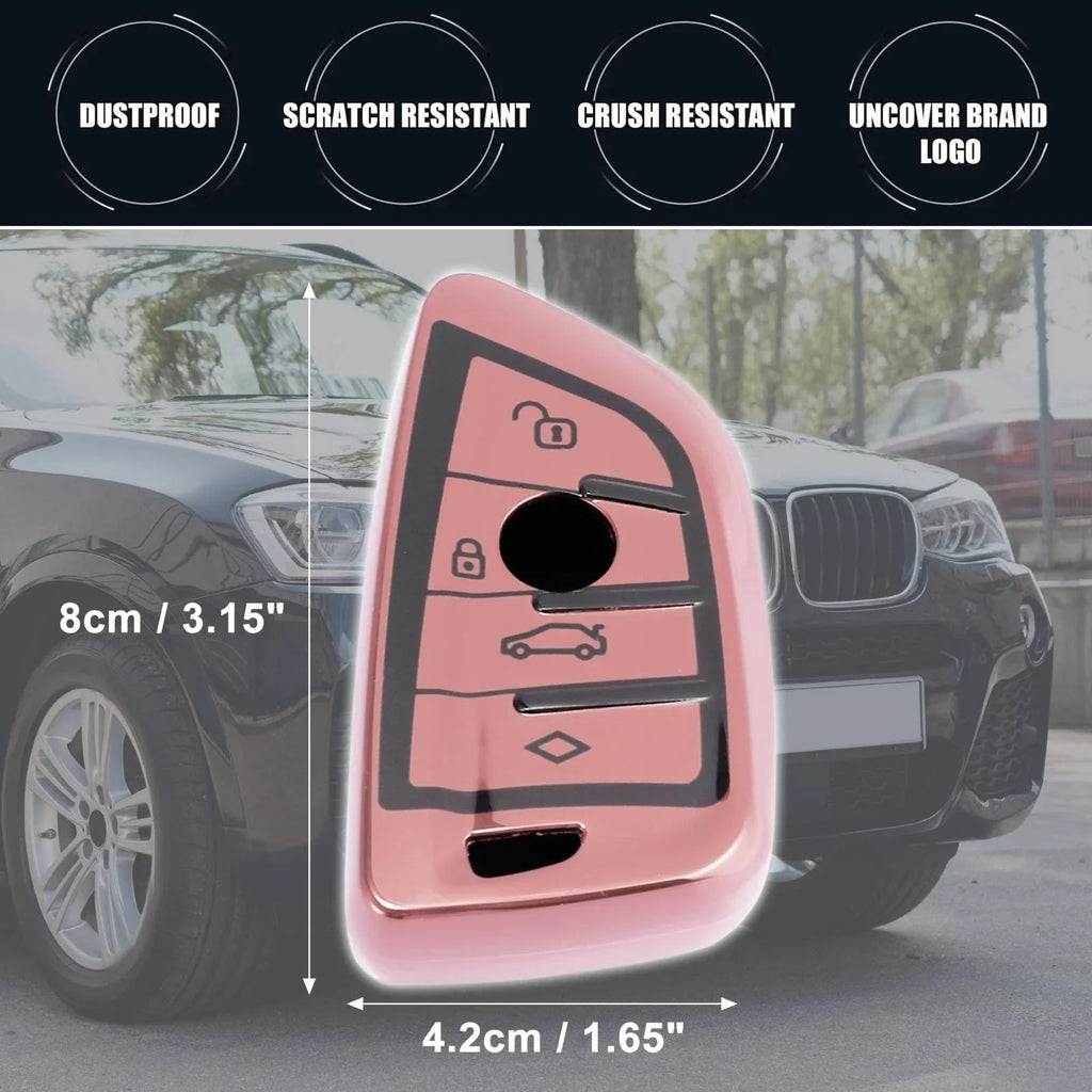 Key Fob Cover for BMW X1 X3 X5 X6 TPU Black Pink