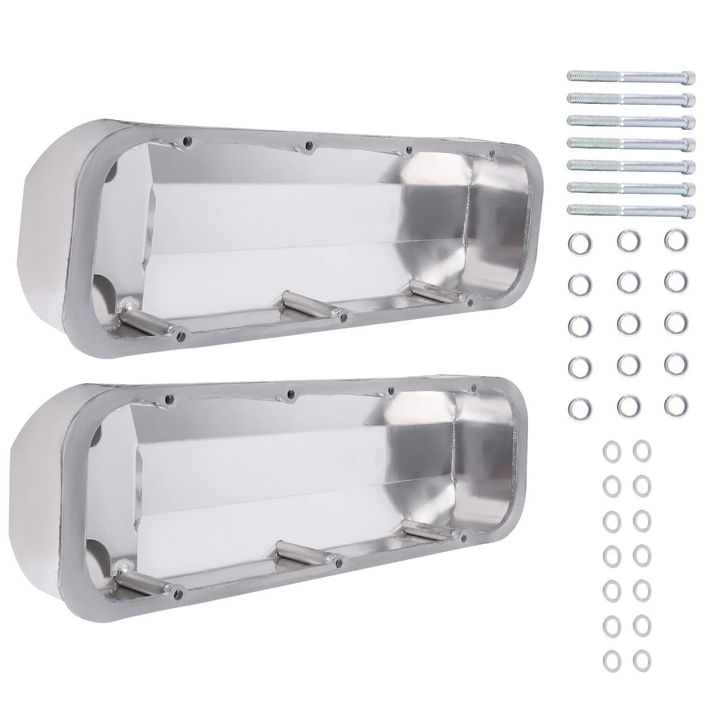 2X Fabricated Aluminum Valve Covers Center Bolt for Big Block Chevy (1965–1990)