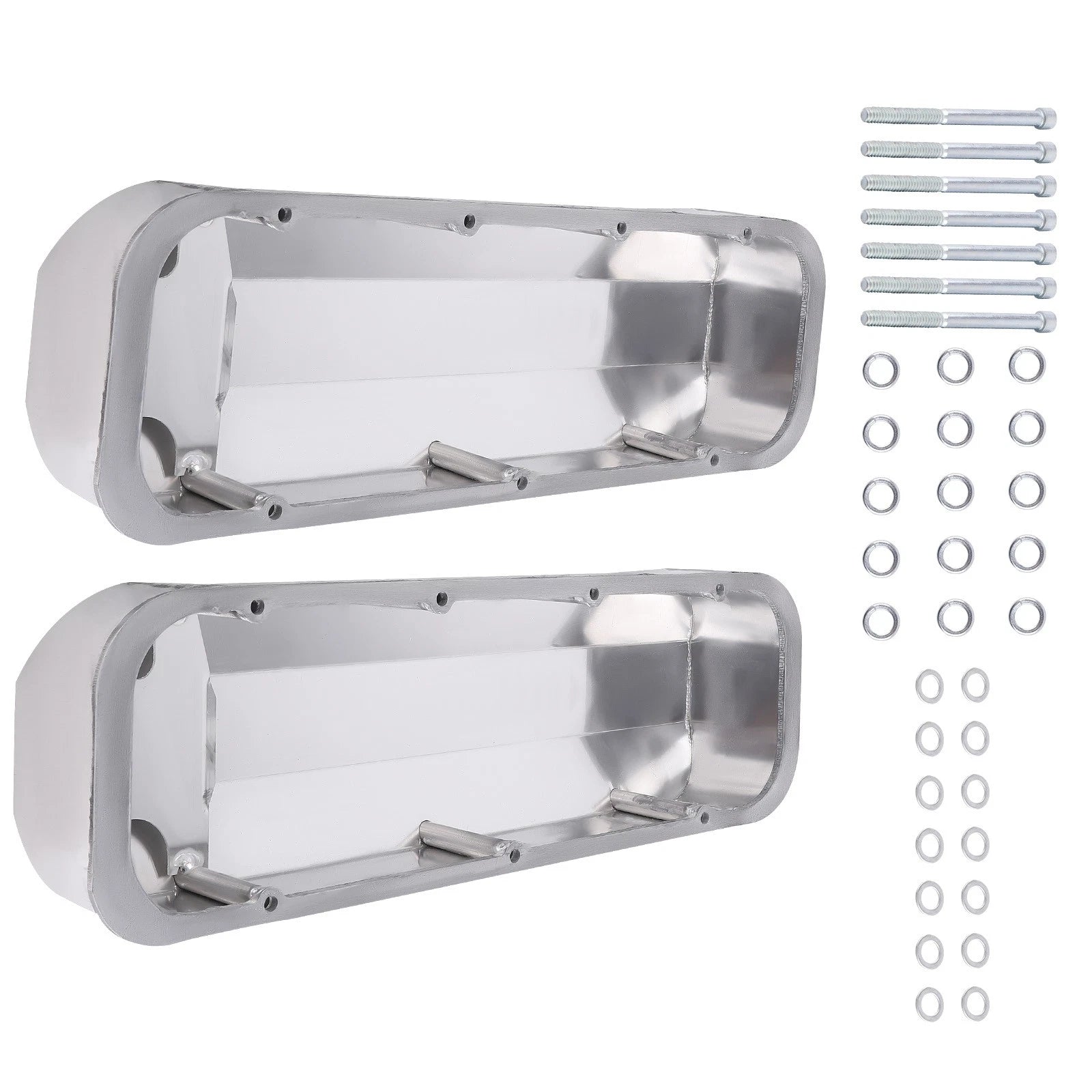 2X Fabricated Aluminum Valve Covers Center Bolt for Big Block Chevy (1965–1990)