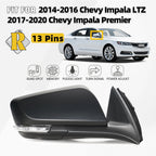 Right Side Mirror for Chevy Impala (2014–2020) w/BSD, Memory, Turn Signal, 13 Pins