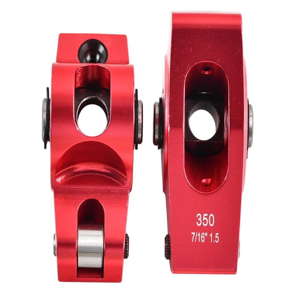1.5 Ratio Red Aluminum Roller Rocker Arms for Small Block Chevy SBC 350 (1969–1995)