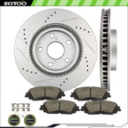 Front Brake Pad & Drilled Slotted Rotor Kit for Toyota Venza (2021–2022)
