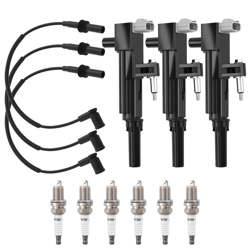 3x Ignition Coil + 6x Spark Plug + 3x Wire for Dodge Durango (2009) UF640