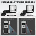 Tow Mirrors for Chevy Silverado 1500 LTD (2019–2025) - Black, Blind Spot Monitoring