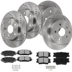 Front and Rear Drilled Rotors Brake Pads for Toyota RAV4 (2006–2012)