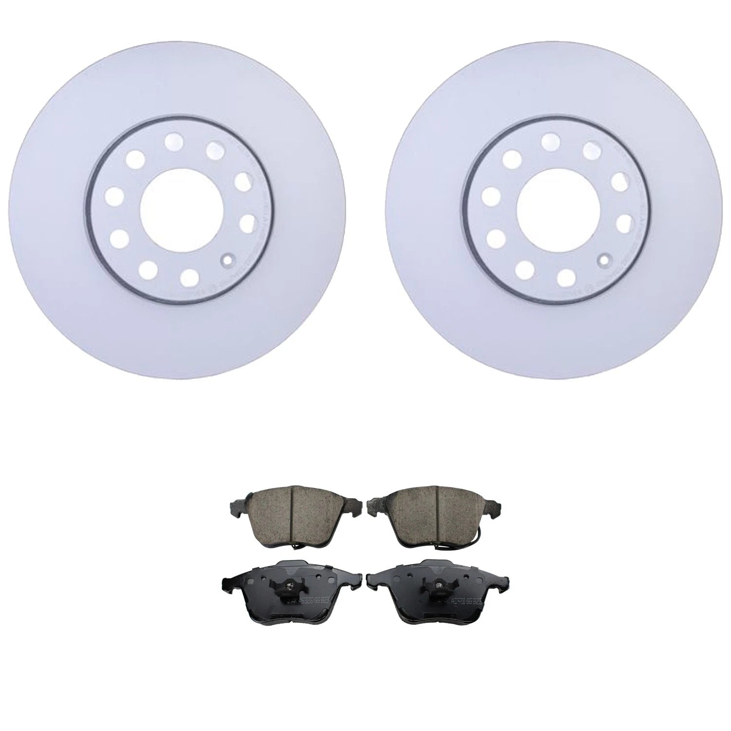 Front Rotors & Akebono EURO Ceramic Brake Pads Kit for Audi A4 Quattro (2002–2008)