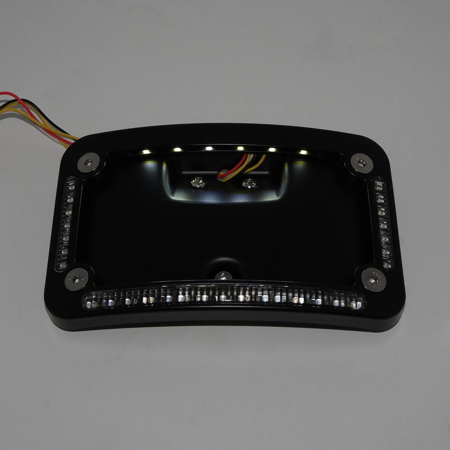 Black License Plate Frame Bracket w/ LED for Harley FLSTN (2005–2020)