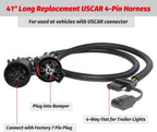 USCAR 7 Pin to 4 Pin Trailer Harness for Chevy Silverado 1500 (2019–2023)