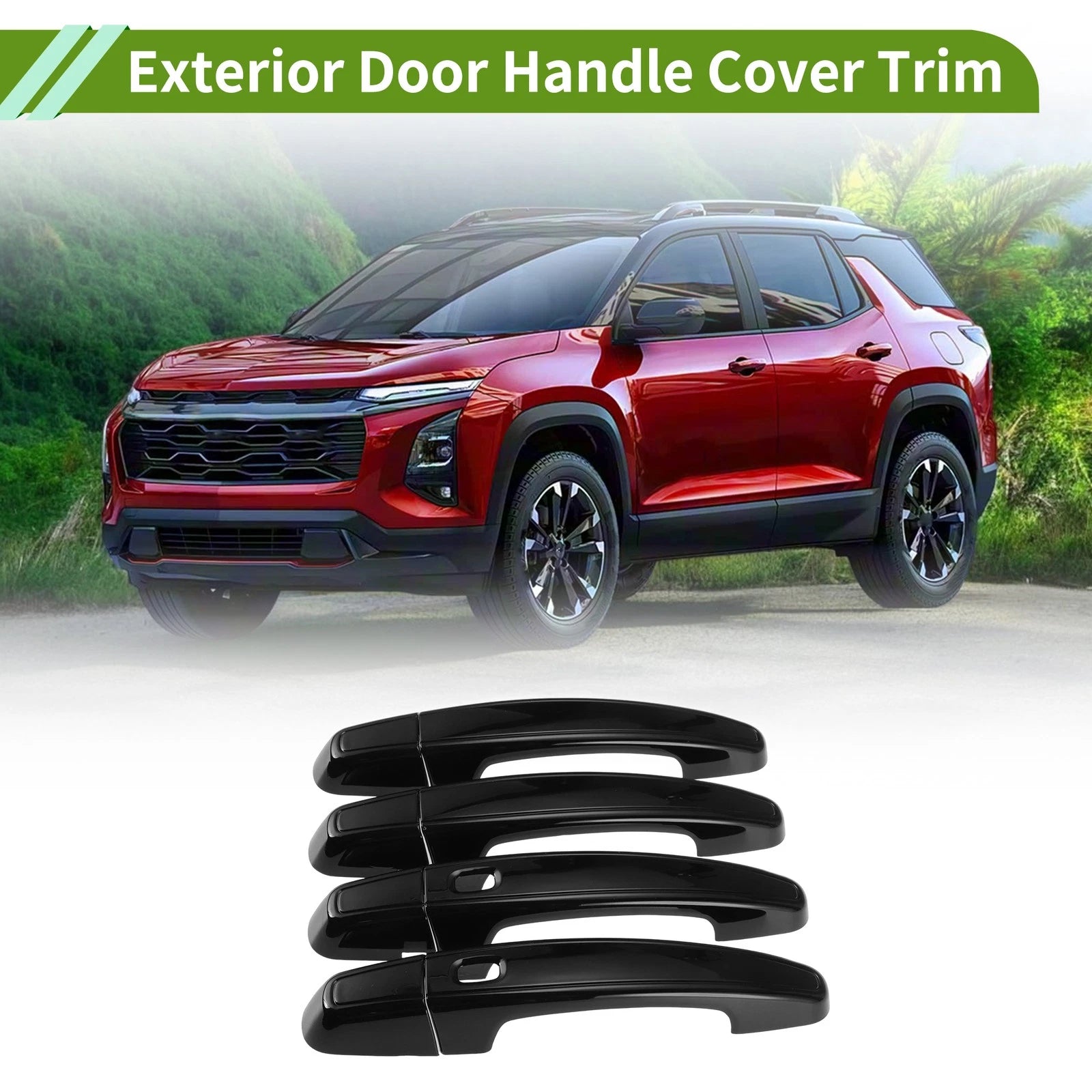 Exterior Door Handle Cover Trim for Chevrolet Equinox (2018–2023) Glossy Black