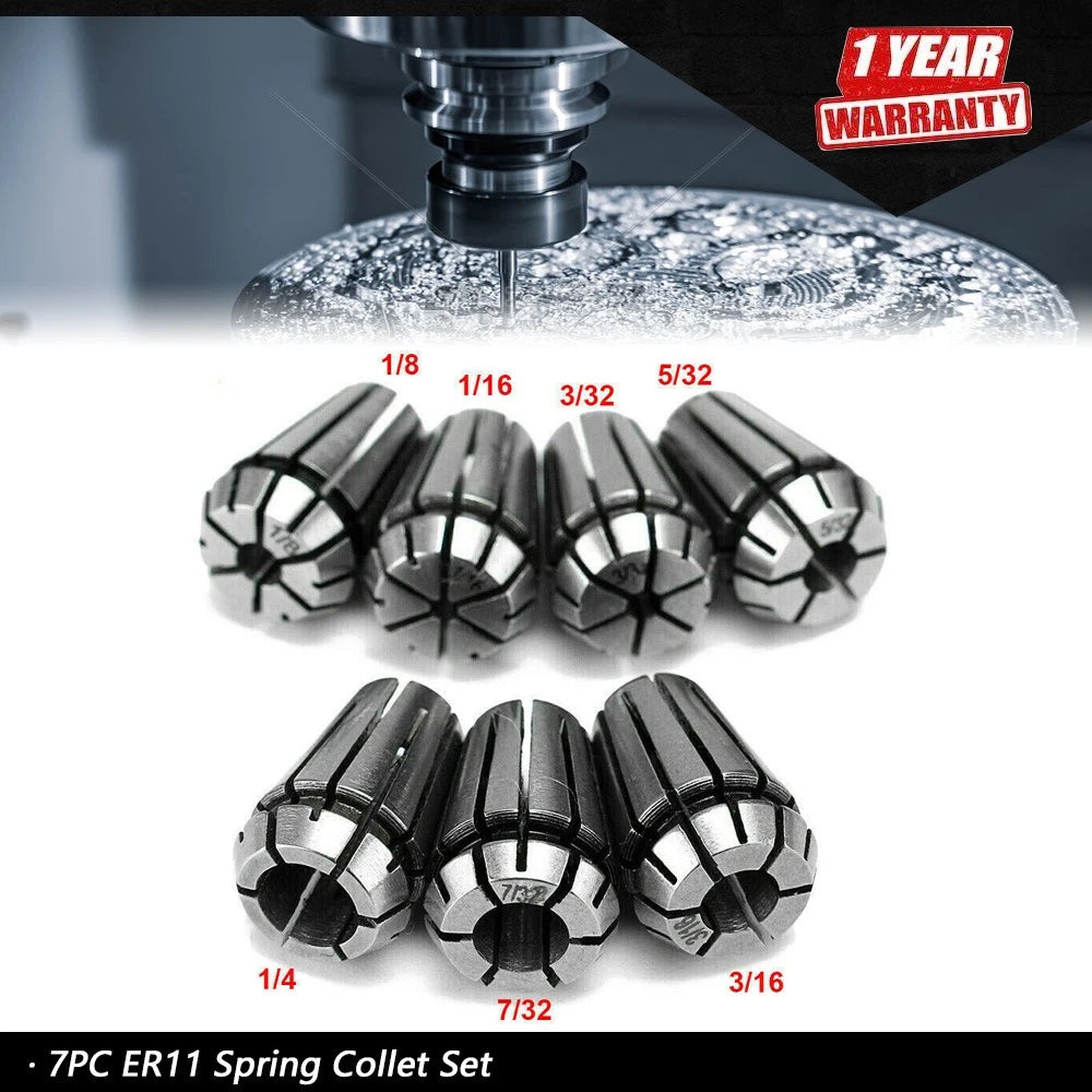 7Pcs ER11 Spring Collet for CNC Milling Lathe Tool