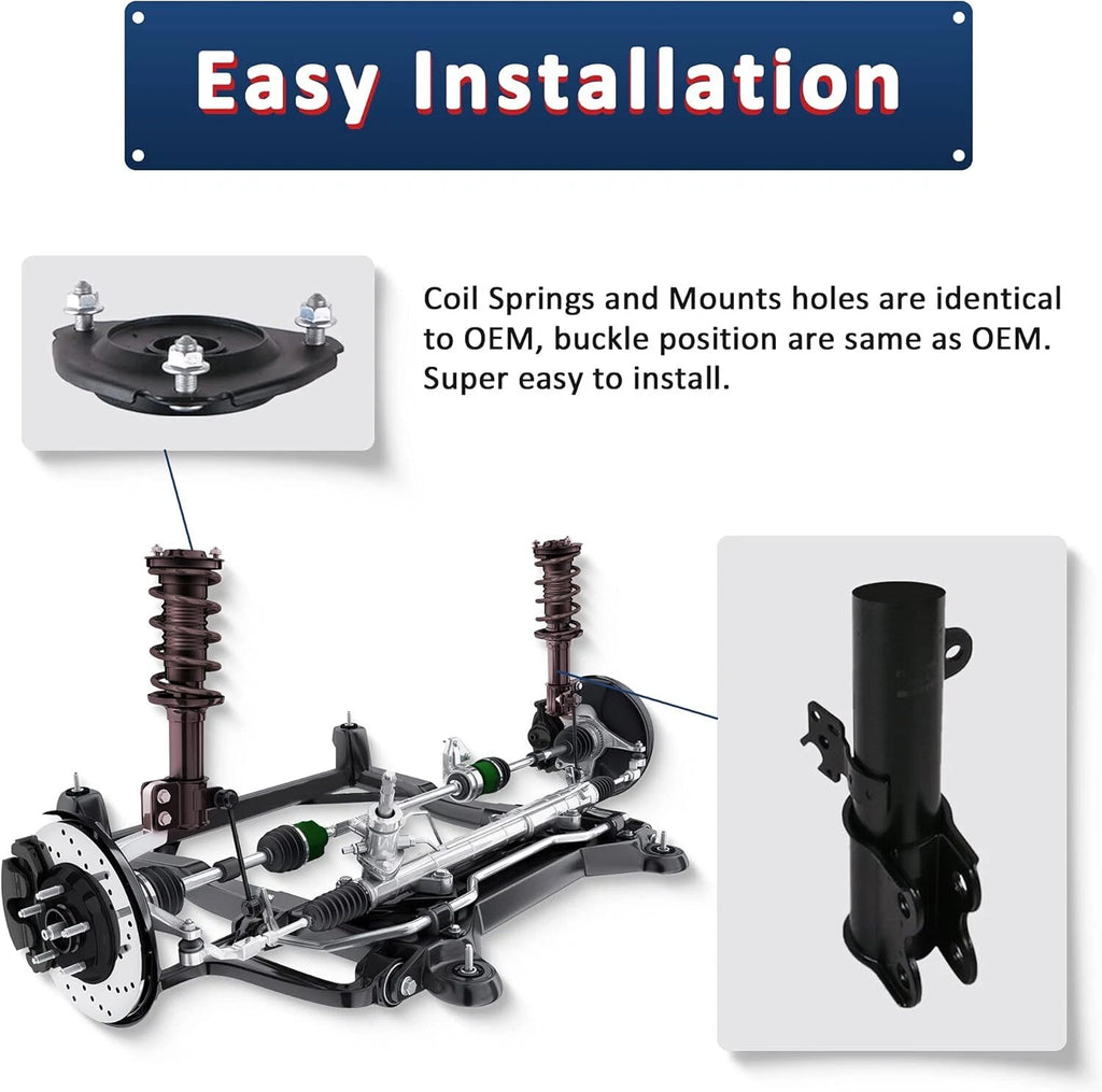 Pair Front Struts with Coil Spring Assembly for Toyota Camry (2012–2017)