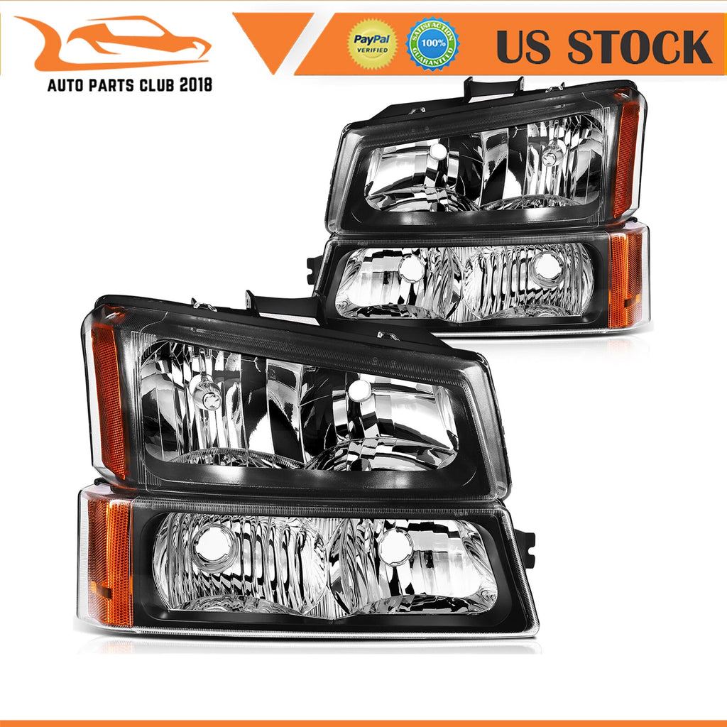 Headlight Assembly Set of 2 for Chevy Avalanche (2003–2006)