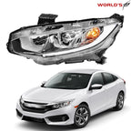 Halogen Headlight for Honda Civic (2016–2018) Chrome Driver Left