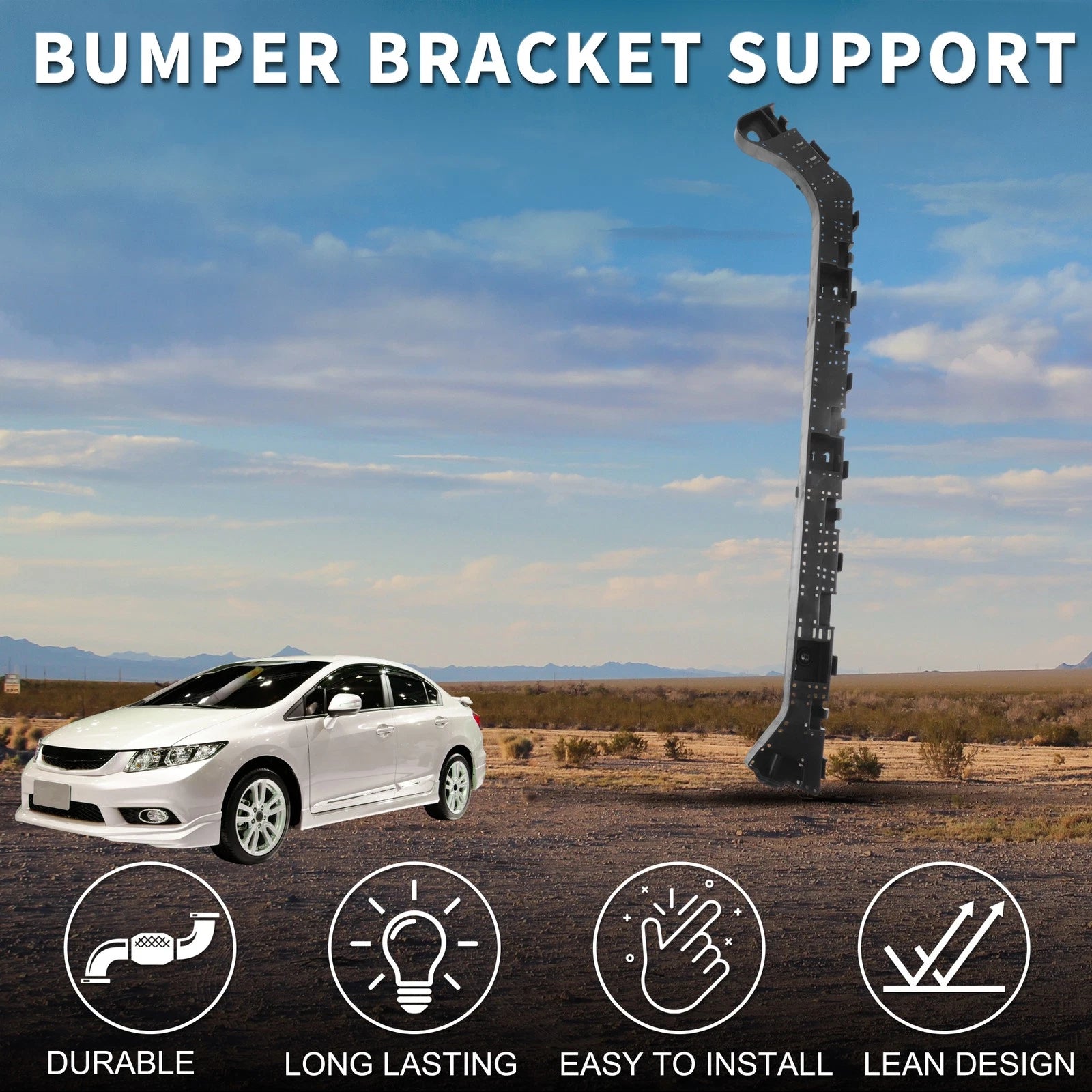 Right Rear Bumper Retainer Bracket No. 71593TEAT01 for Honda Civic Sedan (2016–2021)