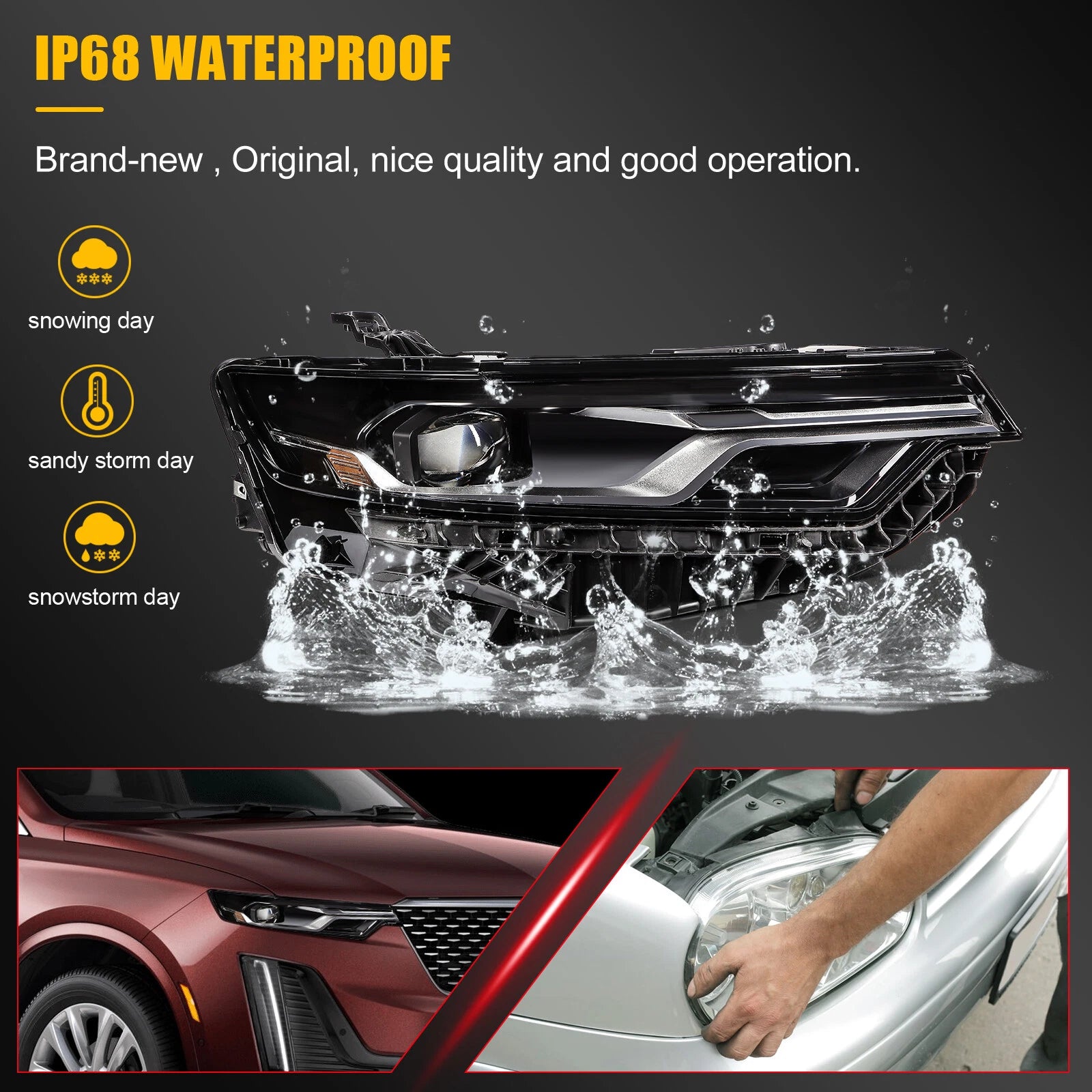 Full LED Right Passenger Side Headlight for Cadillac XT6 (2020–2023)