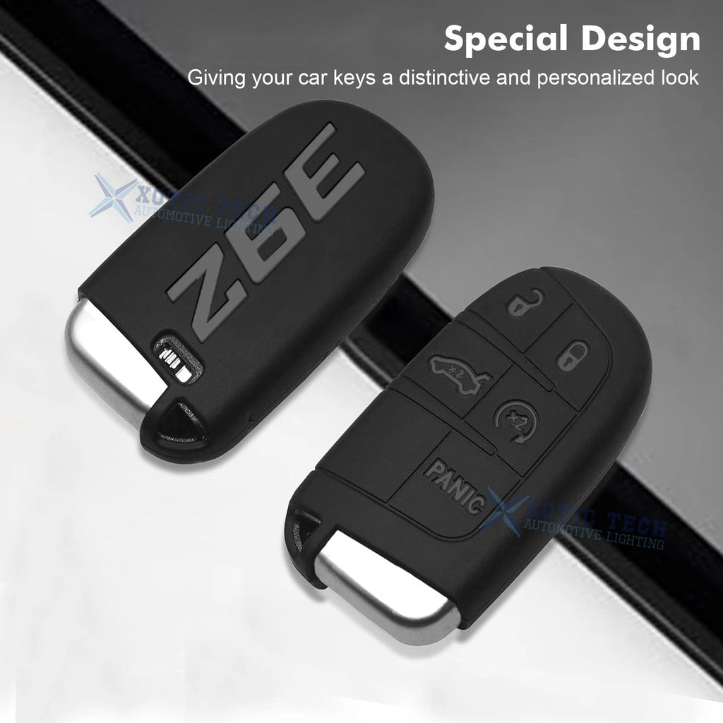 Silicone Remote Key Fob Shell Cover for Jeep Chrysler Dodge (2014-2024)