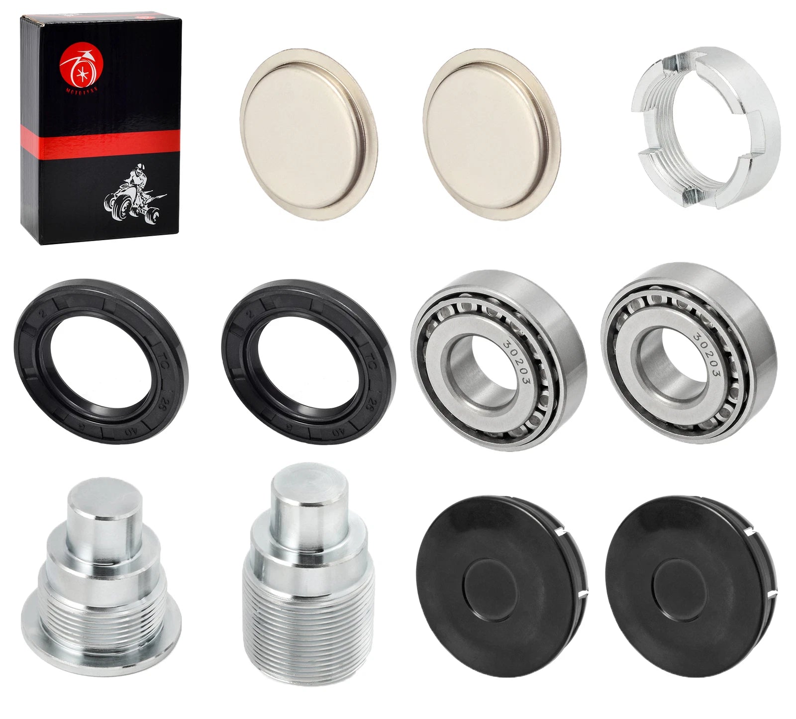 Swingarm Bearing Bolt Nut Seals Caps Kit for Honda Sportrax TRX250EX TRX250X (2001–2009)