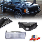 2X Clear Lens Front Turn Signal Lights for Jeep Cherokee (1984–1996)
