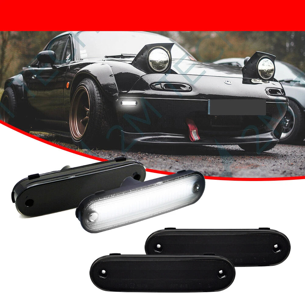 Set of 4 Smoke Lens Side Marker Lamps for Mazda Miata MX-5 (1990–2005)