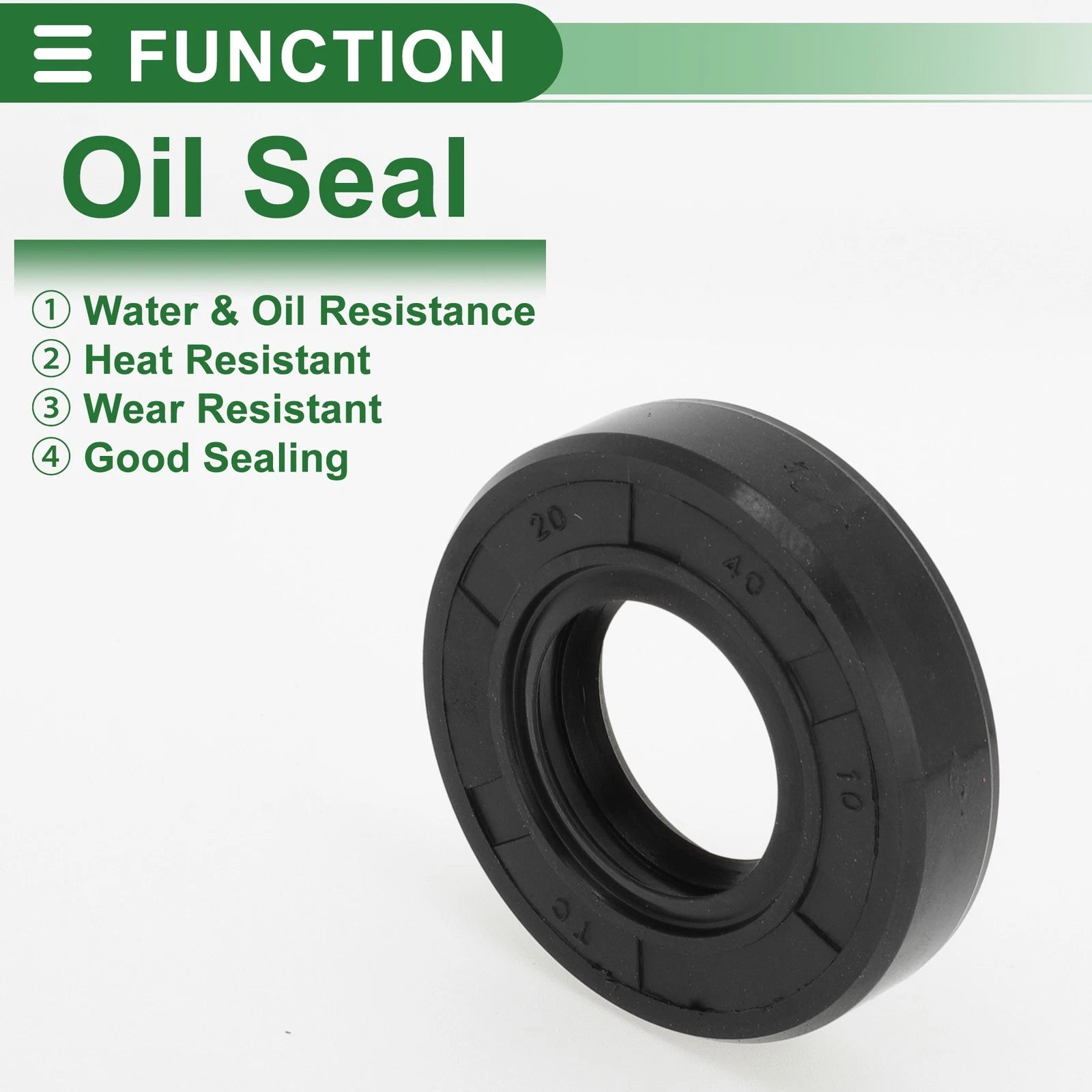Set of 5 Oil Seal Ring for Rotary Shaft 20x40x10mm NBR Rubber