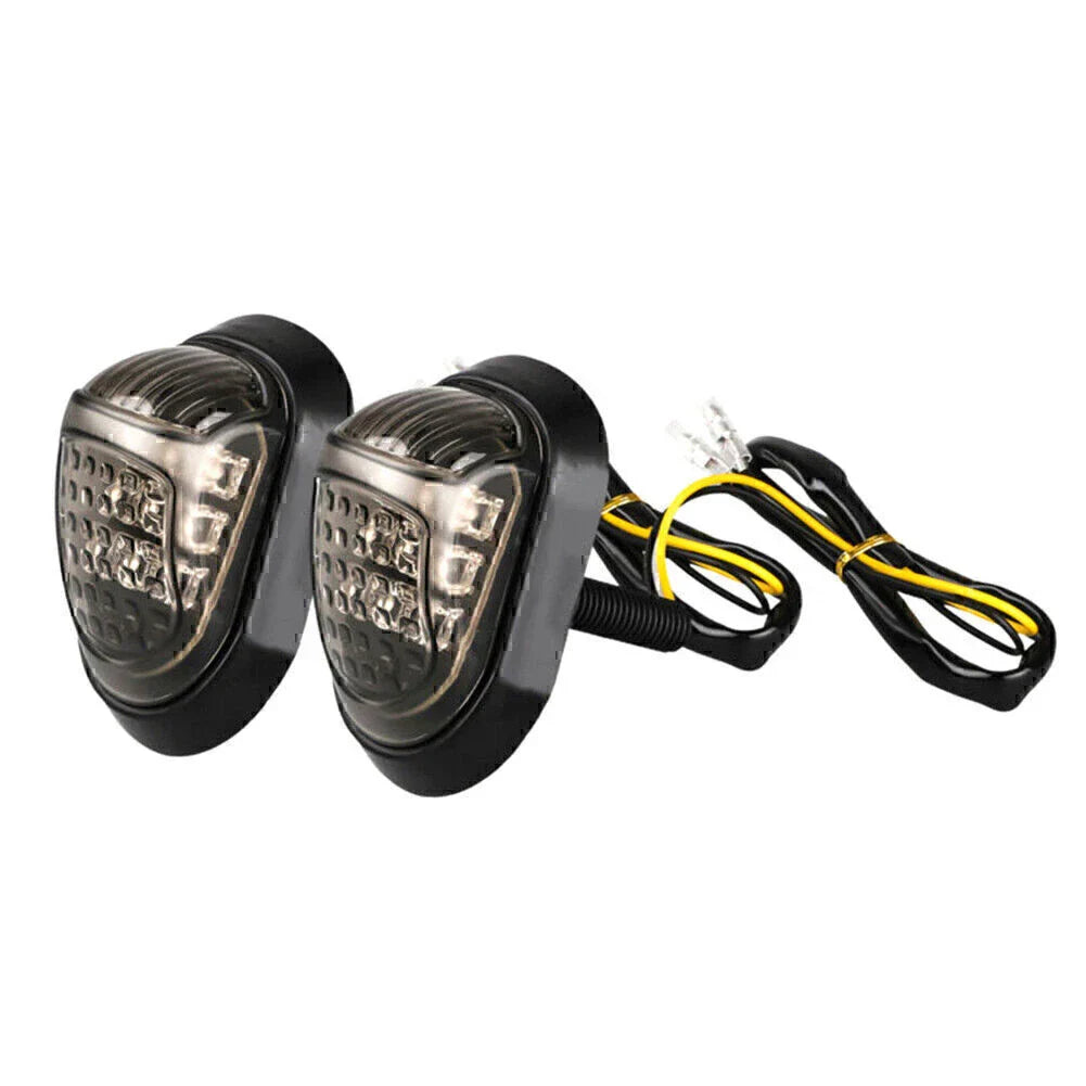 Amber LED Flush Mount Turn Signal Lights for Universal Motorcycle