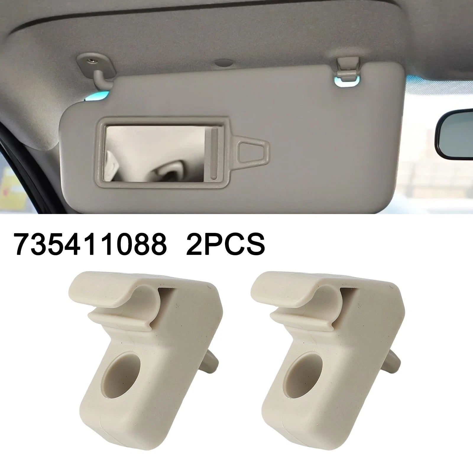 2Pcs Sun Visor Bracket for Fiat Grande Punto (2005–2018) 735411088