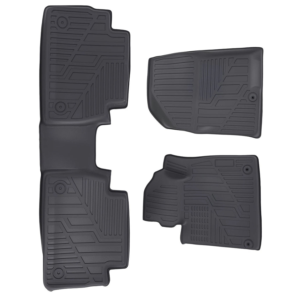 Set of 2 Black Waterproof Floor Mats Liner for Hyundai Santa Fe (2019–2020)
