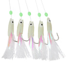 Set of 4 Fishing Lures with Luminous Hooks for Deep Sea Fishing