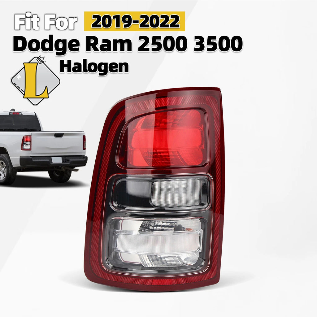 Halogen Tail Light Lamp for Dodge Ram 2500 3500 (2019–2024) Black Trim