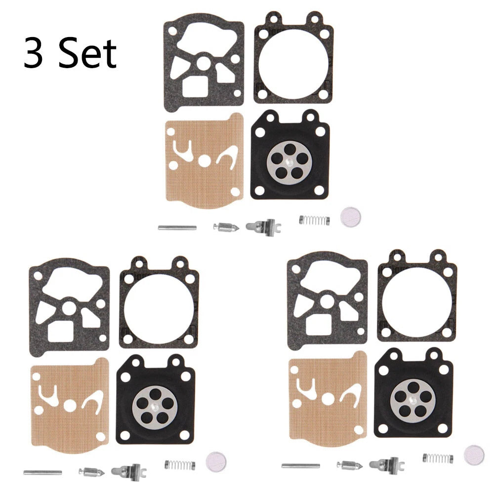 Set of 3 Carburetor Diaphragm Kit Rebuild for Chainsaw 38/45/52/58 4500 5200 5800